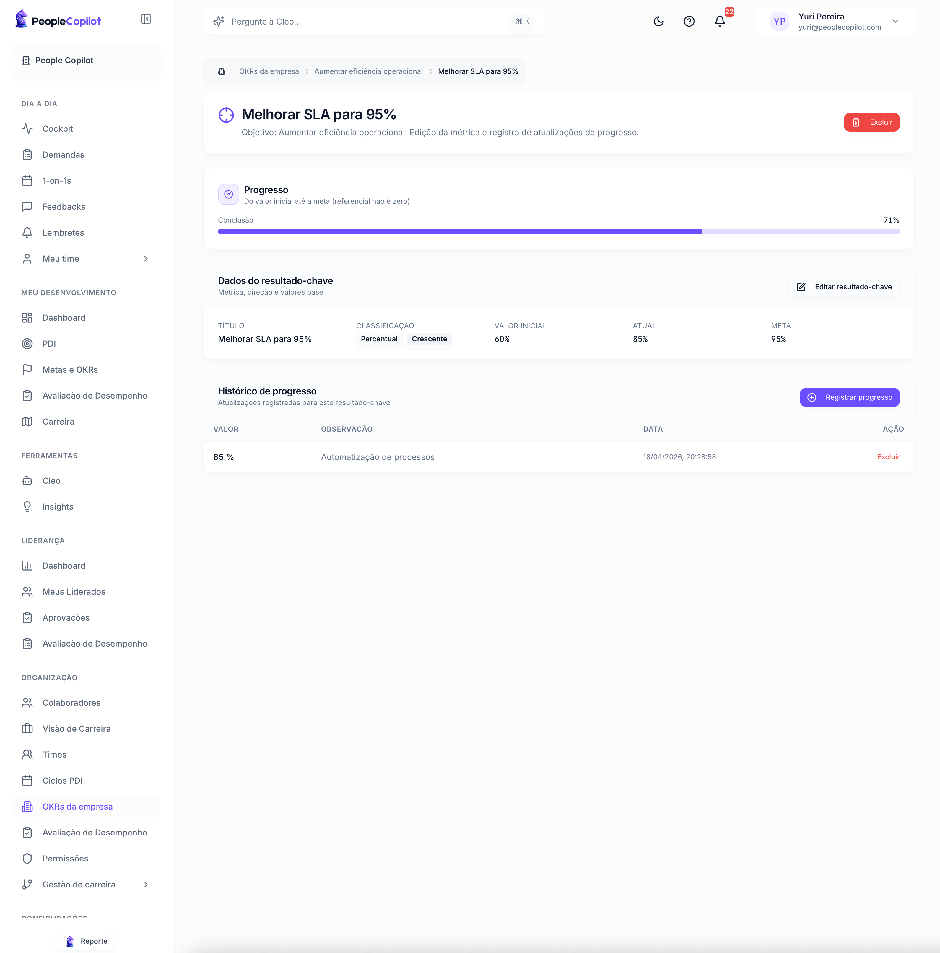 Interface Metas e OKRs — preview — 3 de 3