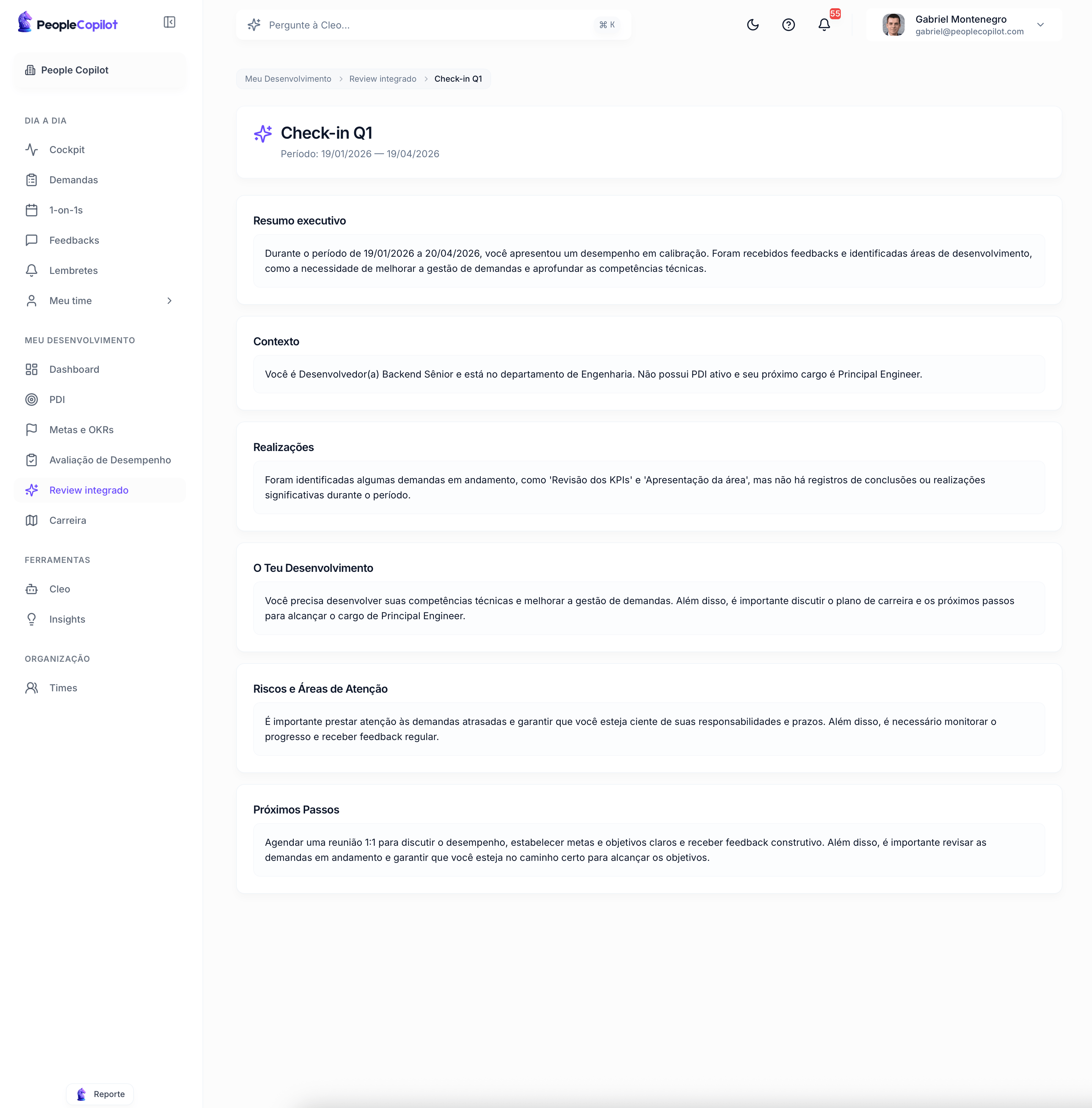 Interface Review integrado — preview — 3 de 4